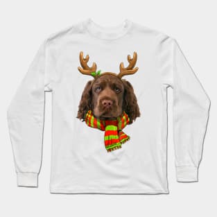 Merry Xmas Sussex Spaniel Dog Christmas Dog Lover Long Sleeve T-Shirt